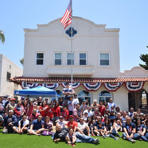 James Rualo (front, center) and members of Coronado Lodge No. 441 from last year’s Fourth of July barbeque.
