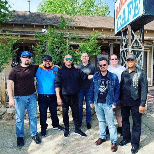 Joseph Aritelli-Newman (left) and members of Los Angeles Harbor Lodge No. 332 and North Hollywood lodge No. 542 on their road trip to Lake Tahoe for the master and wardens retreat in May 2018.