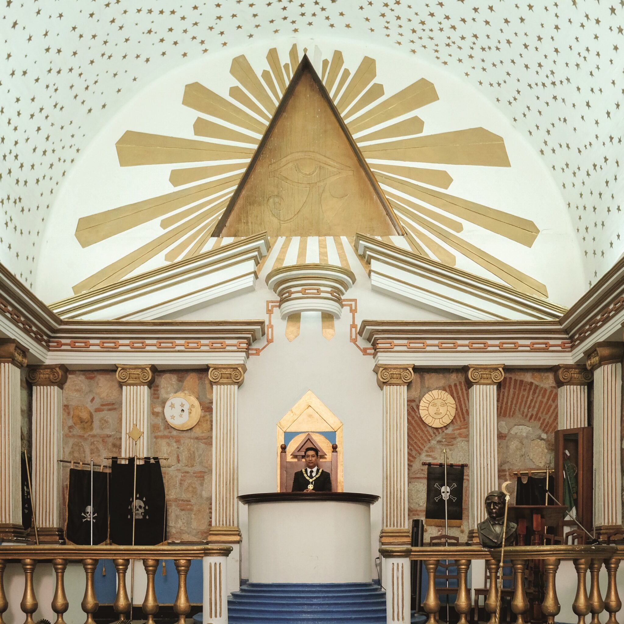 Freemasonry in Mexico: Inside the Oaxaca Masonic Temple, part of the Gran Logia Benito Juarez.