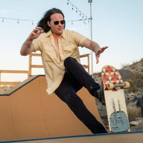 Masonic skateboarder Joey Buicce does a trick on a halfpipe in Yucca Valley.