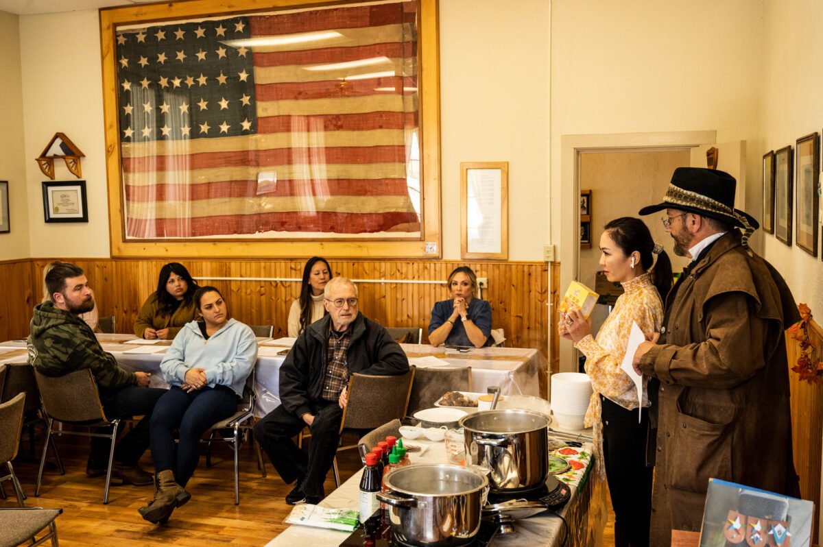 A fundraiser event at the small-town lodge Texas No. 46 in San Juan Bautista featured a Vietnamese pho cooking demonstration. 