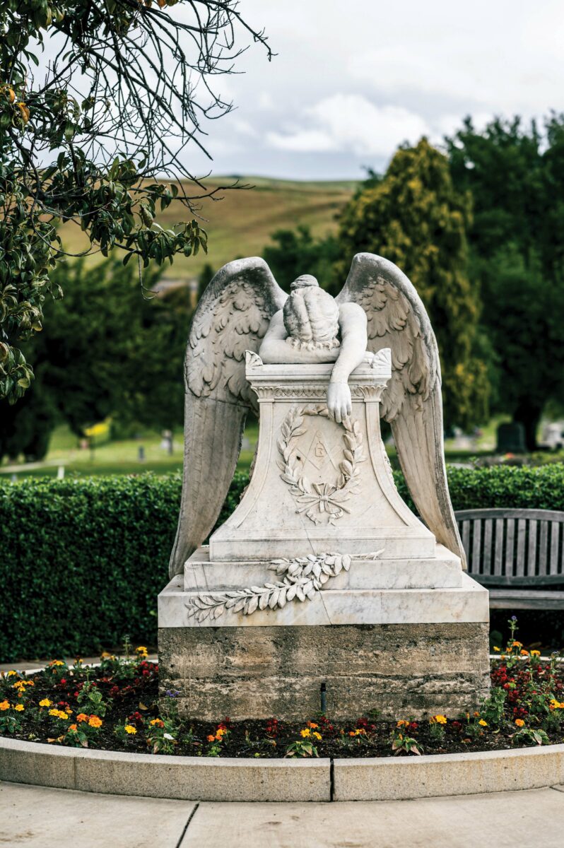 Statue at Masonic Cemetery in Hayward, California