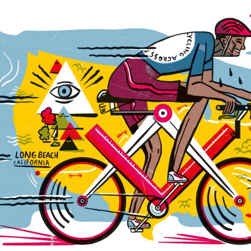California Freemason Dave Romero's Cycling Across America Logo