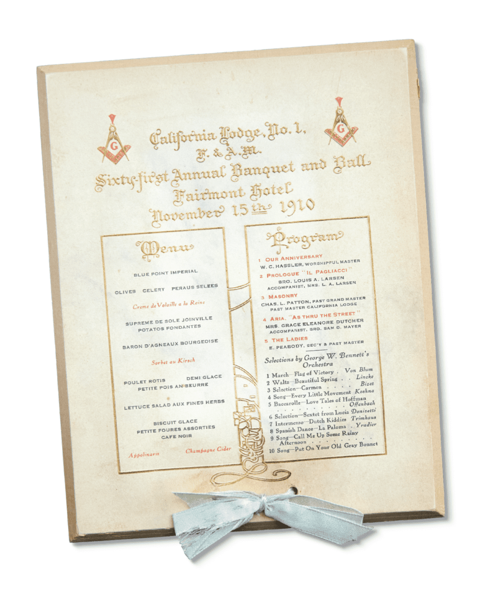 California Freemason: Masonic Banquet Food Menu