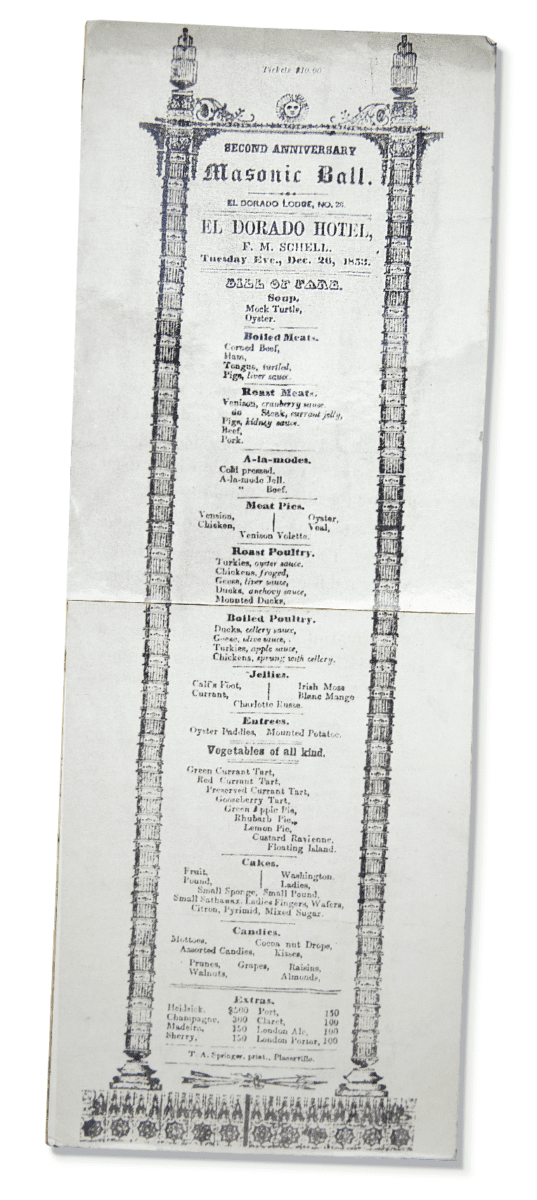 California Freemason: Masonic Banquet Food Menu