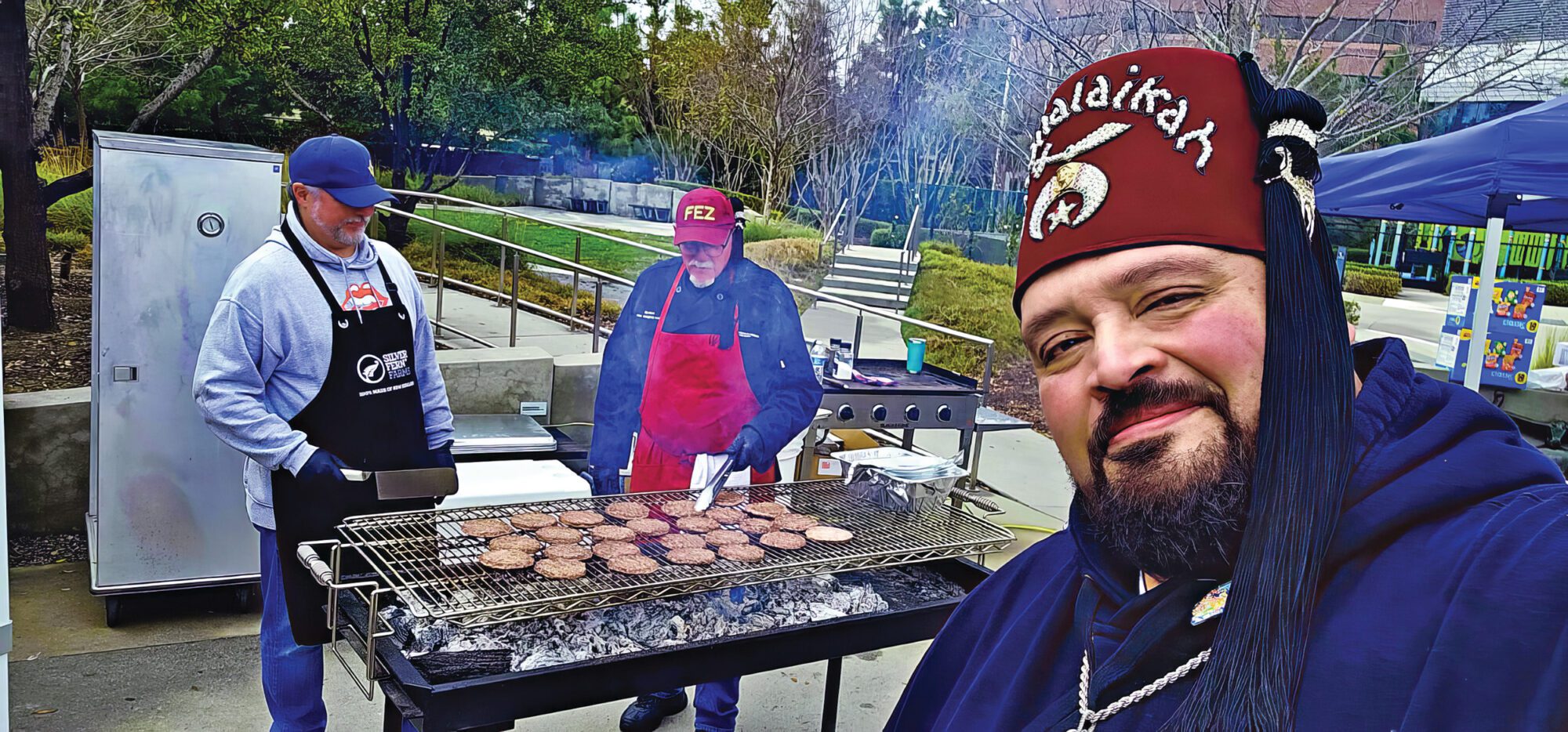 Members of Home No. 721 held a fire relief fundraiser at the Shriner's Hospital in Pasadena.