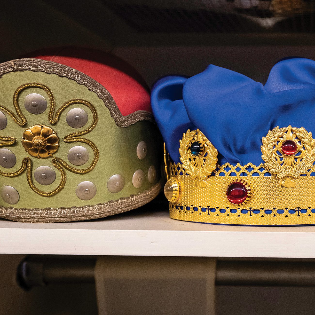 Many of the costumes date from the 1920s and ’30s and came from old Masonic regalia supply companies