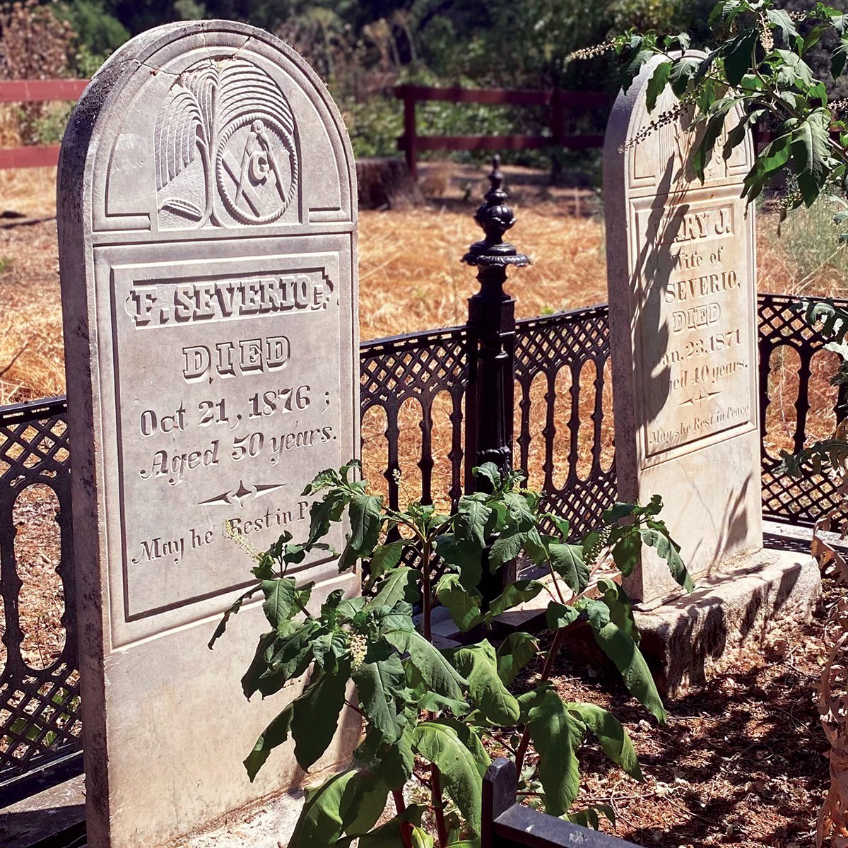 Headstones at the Masonic Cemetery