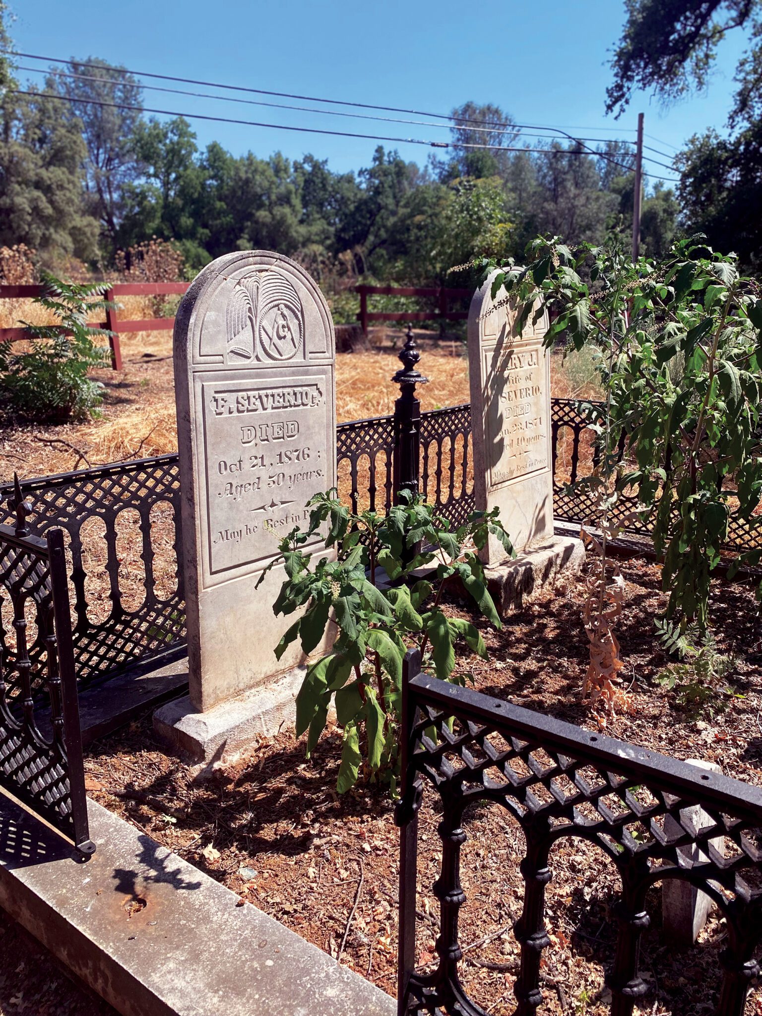 Headstones at the Masonic Cemetery