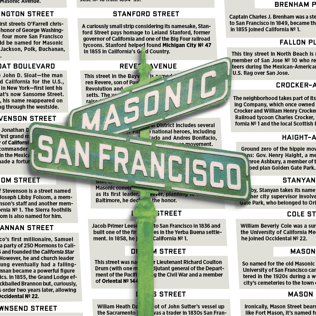 Masonic Streets of San Francisco. Learn the history of the Masons who've lent their names to San Francisco streets.