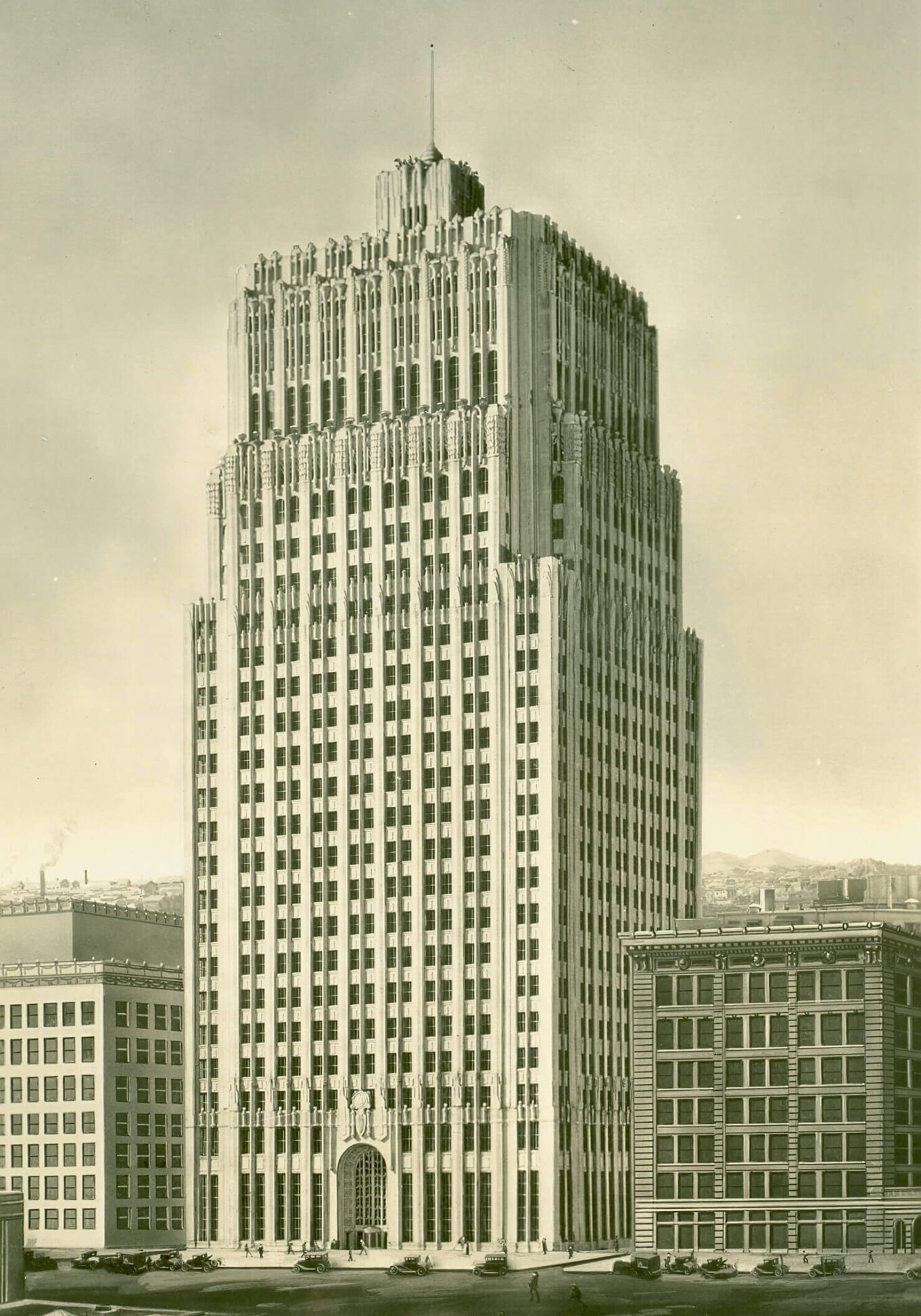 Pflueger and Miller’s 1925 Telephone Building, then the tallest tower in the city.