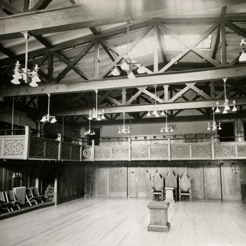 Interior of Balder Lodge room. Courtesy of Swedish American Hall Library and Archives.