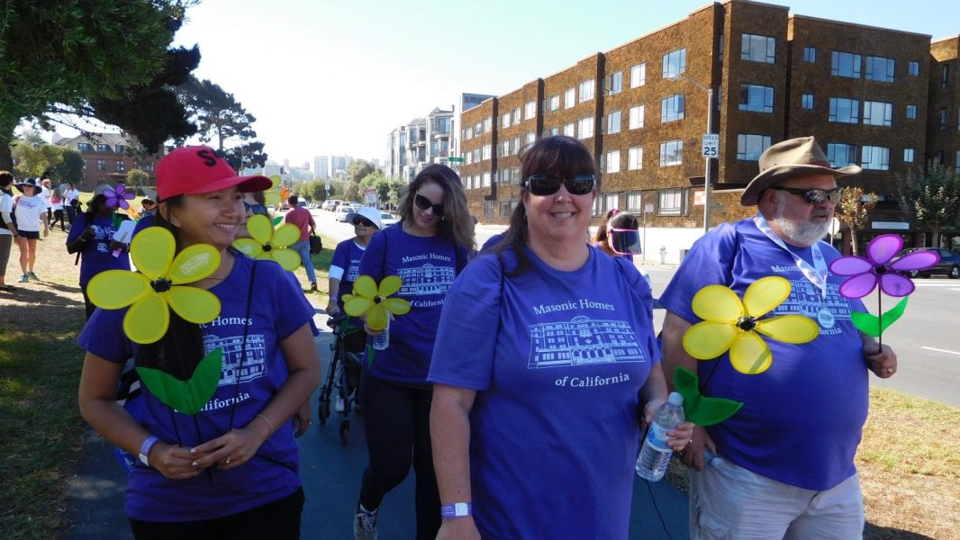 Walk to End Alzheimers - photo of Jeanette Perry Gary Charland and walkers